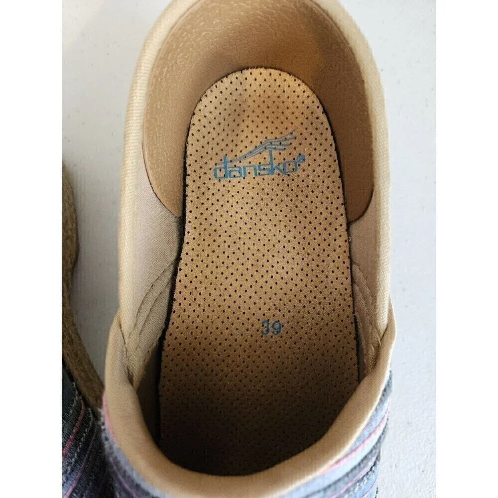 Dansko Woven Striped Clog Espadrille Colorful Sz 39 / US 8.5 - 9 per website